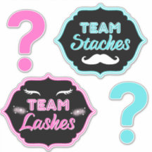 TEAM Staches or Lashes Pink|Blue Gender Reveal