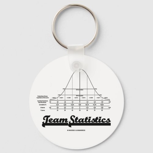 Team Statistics Normal Distribution Curve Stats Keychain