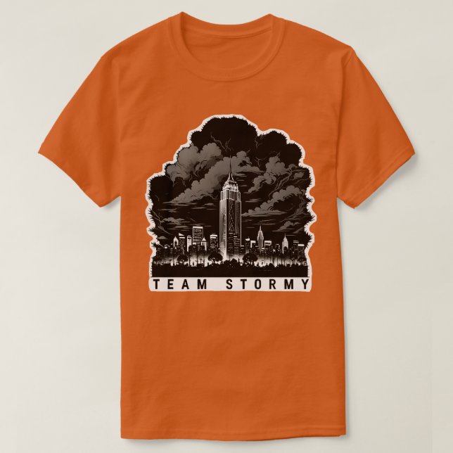 Team Stormy dark stormy clouds over NYC T-Shirt (Design Front)