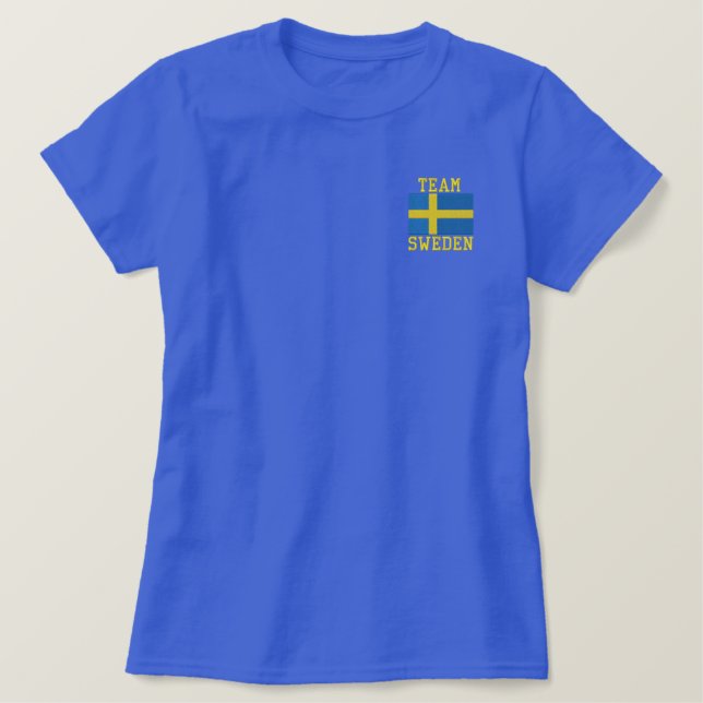 Team Sweden Swedish Sports Embroidered Shirt (Design Front)
