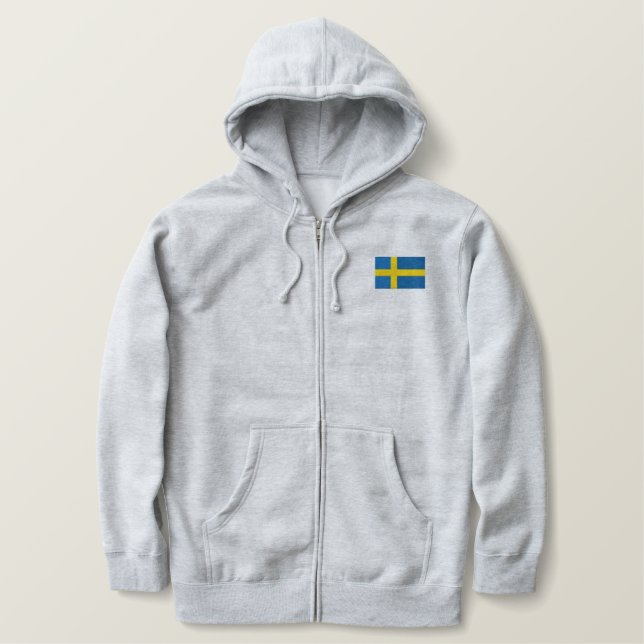 TEAM SWEDEN Swedish Sports With Flag Embroidered Hoodie (Design Front)