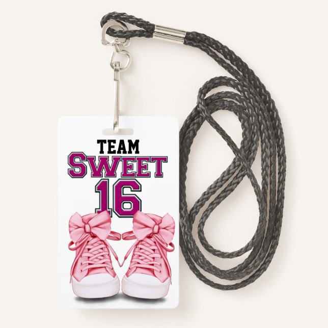 Team Sweet 16  Badge - See Back (Front with Lanyard)