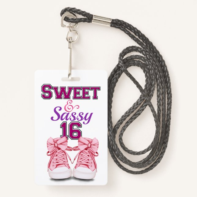 Team Sweet 16  Badge - See Back (Front with Lanyard)