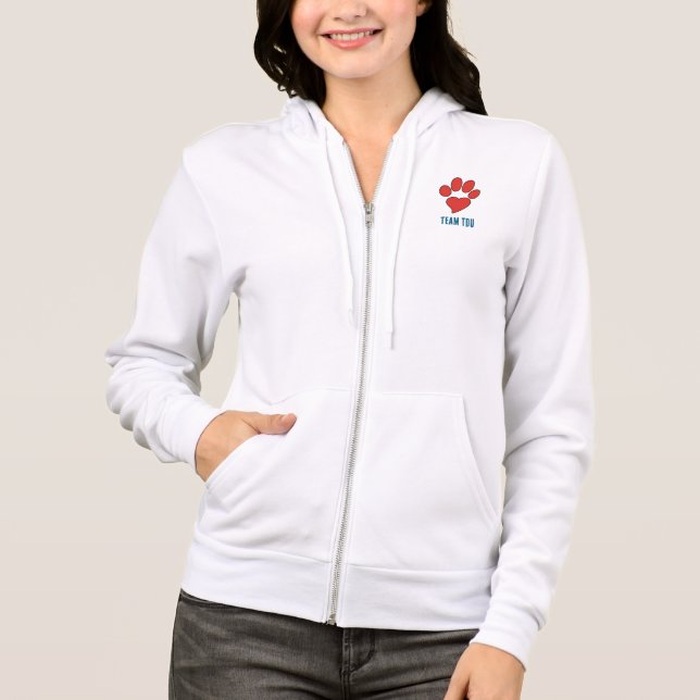 Team TDU Zip Up Women's Hoodie (Front)