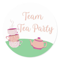 Team Tea Party Baby Gender Prediction Sticker