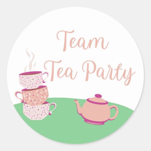 Team Tea Party Baby Gender Prediction Sticker