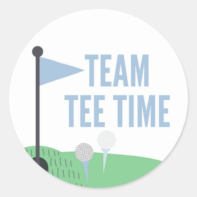 Team Tee Time Baby Gender Prediction Sticker (Front)