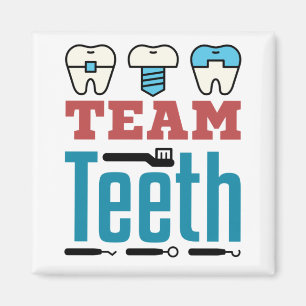 Team Teeth Dental Squad Staff Dentist Hygienist Magnet