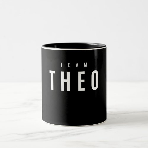 Team Theo Personalized Name Two_Tone Coffee Mug
