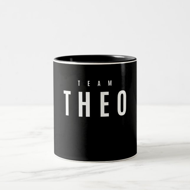 Team Theo Personalized Name Two-Tone Coffee Mug (Center)