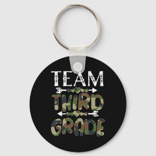 Team Third Grade Back To School 1st Day Camo Teach Keychain