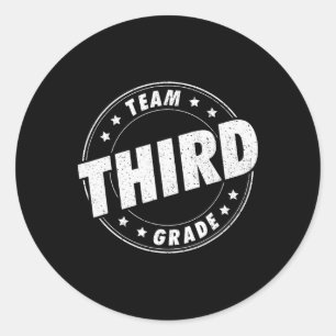 Team Third Grade Teacher Student Back To School 3r Classic Round Sticker