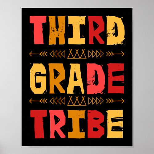 Team Third Grade Tribe Third Grade Teacher Poster