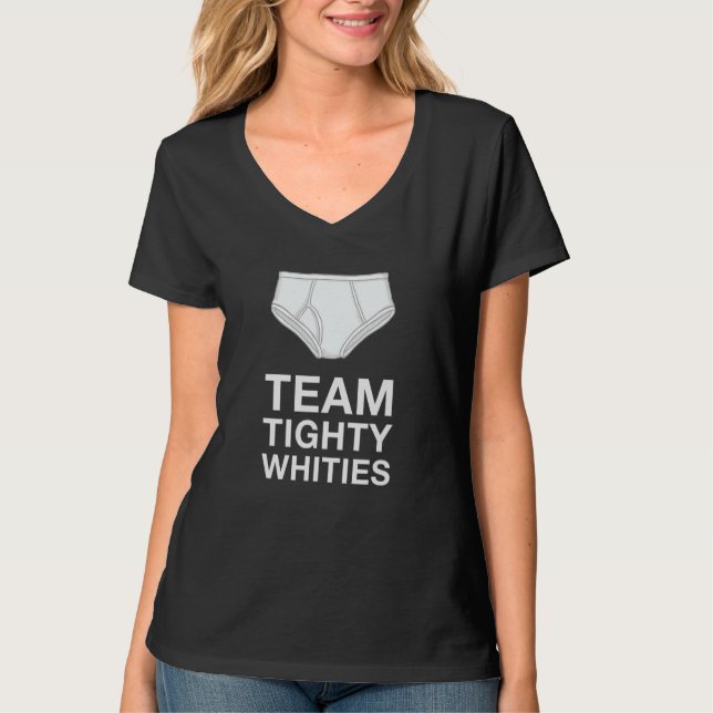 Team Tighty Whities for Men Funny White Briefs Ret T-Shirt (Front)