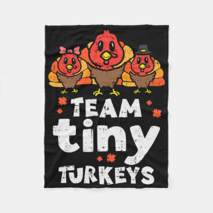 Team Tiny Turkeys Cute Thanksgiving Day Nicu Nurse Fleece Blanket