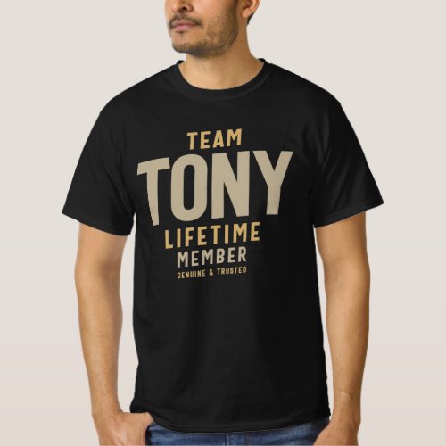Team Tony Lifetime Member Personalized Name T_Shirt