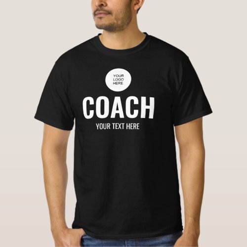Team Trainer Coach Upload Logo Here Mens Black T_Shirt