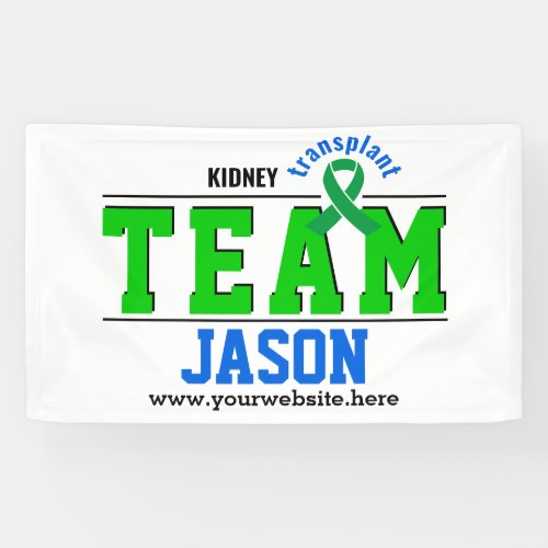 Team Transplant Sport Green Ribbon Customizable Banner