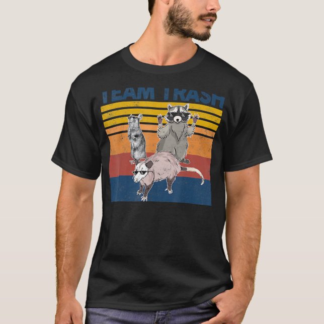 Team Trash Animals Garbage Gang Opossum Raccoon Ra T-Shirt (Front)