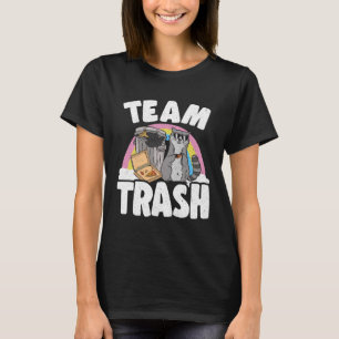 Team Trash Can Garbage Panda Racoon Eating Pizza R T-Shirt