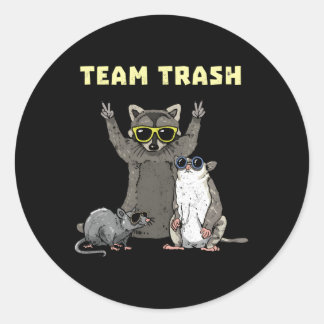 Team Trash Opossum Raccoon Rat Animals Garbage Gan Classic Round Sticker