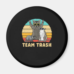Team Trash Opossum Raccoon Rat, Funny Animals Garb Magnet