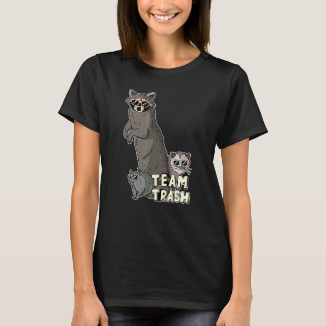 Team Trash Opossum Raccoon Rat, Funny Animals Garb T-Shirt (Front)