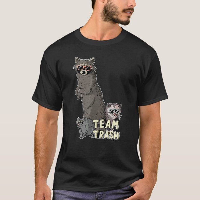 Team Trash Opossum Raccoon Rat, Funny Animals Garb T-Shirt (Front)