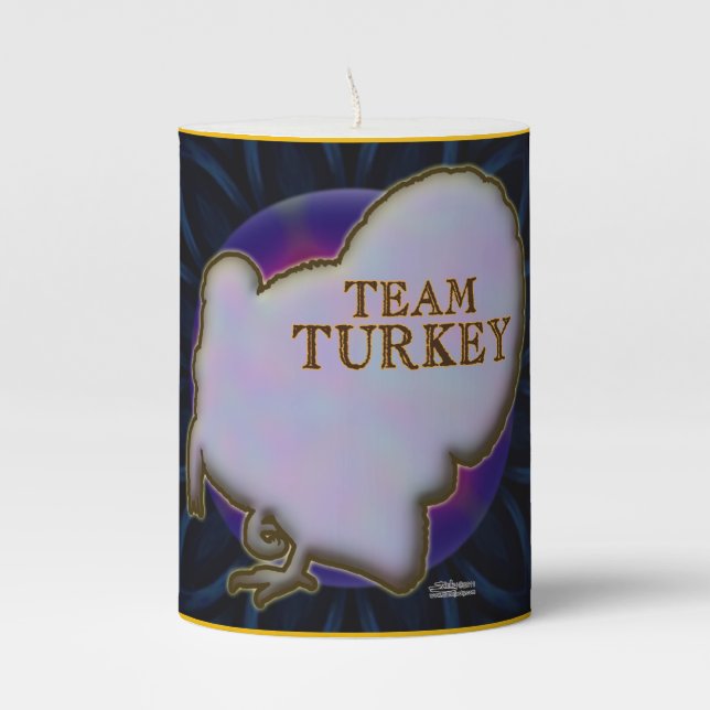 Team Turkey Pillar Candle (Front)
