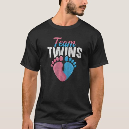 Team Twins Quote for a Gender Reveal Twin Mom and  T_Shirt