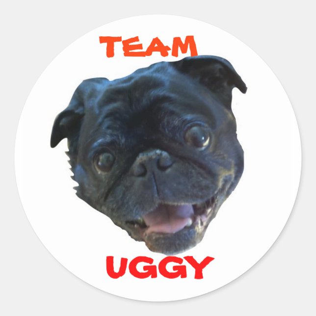TEAM UGGY STICKERZ!!! CLASSIC ROUND STICKER (Front)