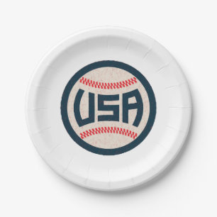 Team USA Baseball Paper Plates