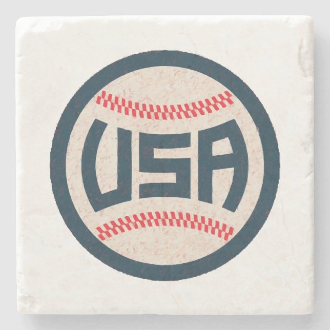 Team USA Baseball Stone Coaster (Front)