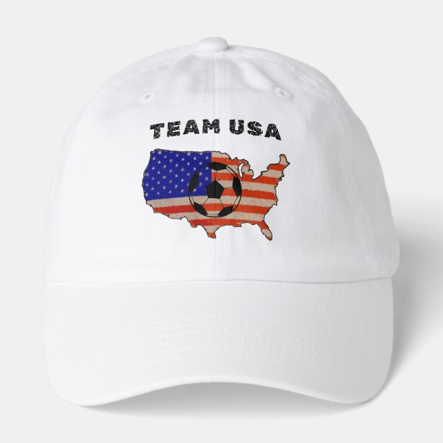 Team USA Distressed Flag Soccer Game Day 2026 Hat (Front)