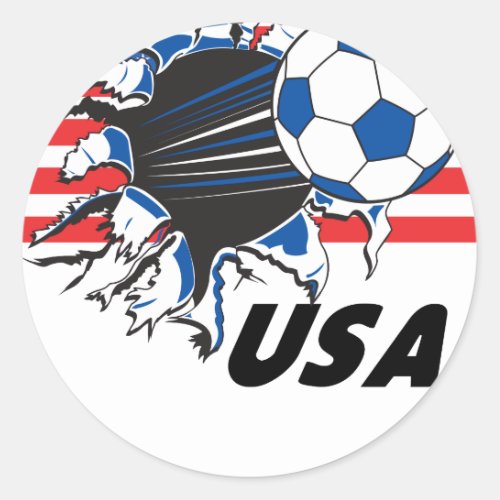 Team USA Soccer Classic Round Sticker