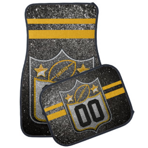 Team USA Sports Black and Gold Pittsburgh Football Car Floor Mat