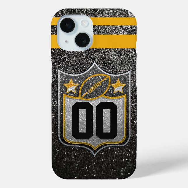 Team USA Sports Black and Gold Pittsburgh Football Case-Mate iPhone Case (Back)