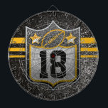 Team USA Sports Black and Gold Pittsburgh Football Dart Board<br><div class="desc">Go black and gold! Football fans will love this colorful jersey with customizable numbers. Put two of your favorite player's number on this design and show your support for the best football team ever! Challenge your friends and frenimies to a game of darts!</div>