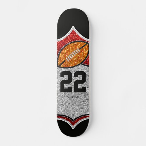 Team USA Sports Red Black Orange Champion Football Skateboard