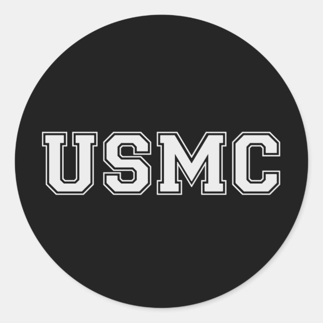 Team USMC Classic Round Sticker (Front)