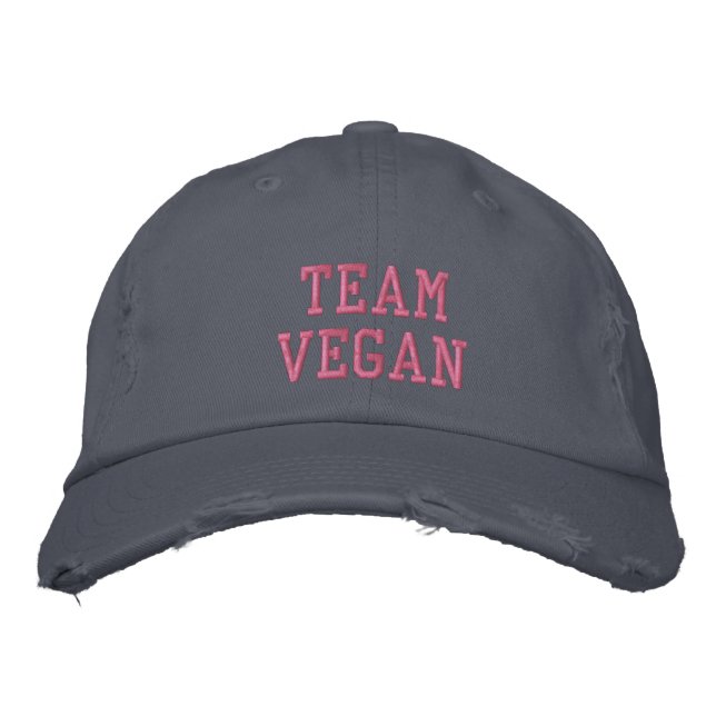 TEAM VEGAN EMBROIDERED BASEBALL CAP (Front)