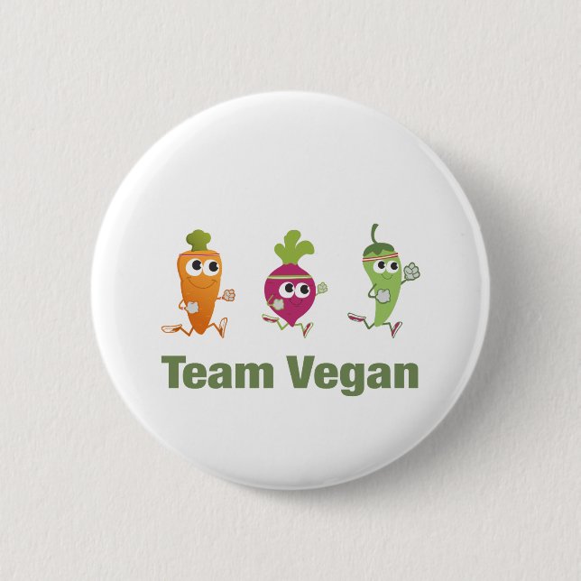 Team Vegan Pinback Button (Front)