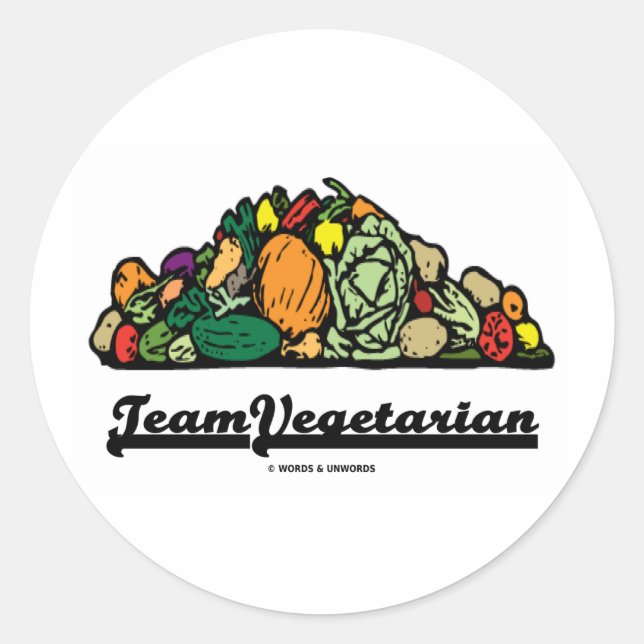 Team Vegetarian (Vegetarian Attitude / Spirit) Classic Round Sticker (Front)