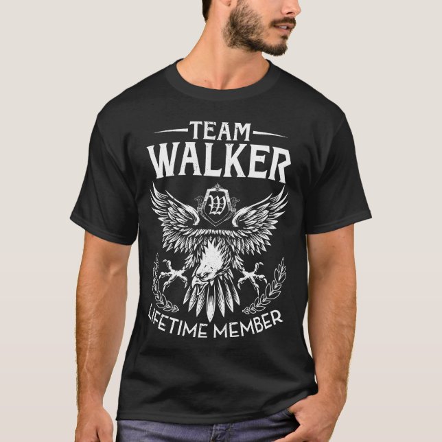 Team WALKER Lifetime Member Last Name T-Shirt (Front)