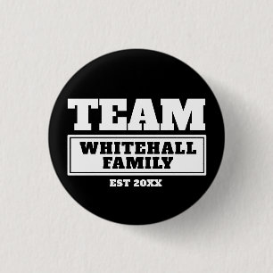 Team white personalized family or team button