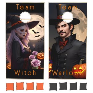 Team Witch Team Warlock Spooky Night Halloween  