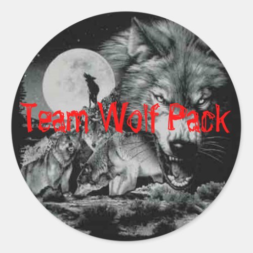 Team Wolf Pack Classic Round Sticker