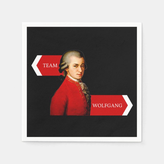 Team Wolfgang. Wolfgang Amadeus Mozart fan Paper Napkins (Front)