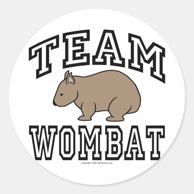 Team Wombat Classic Round Sticker (Front)