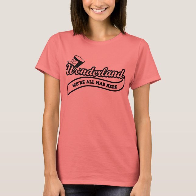 Team Wonderland:  Mad Hatter (black) T-Shirt (Front)